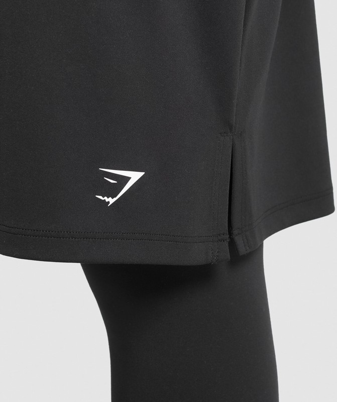 Gymshark 2 In 1 High Waisted Skirt Leggings Leggings Dames Zwart | GNKO48305