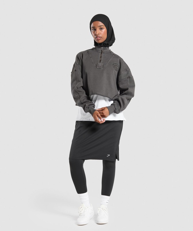 Gymshark 2 In 1 High Waisted Skirt Leggings Leggings Dames Zwart | GNKO48305