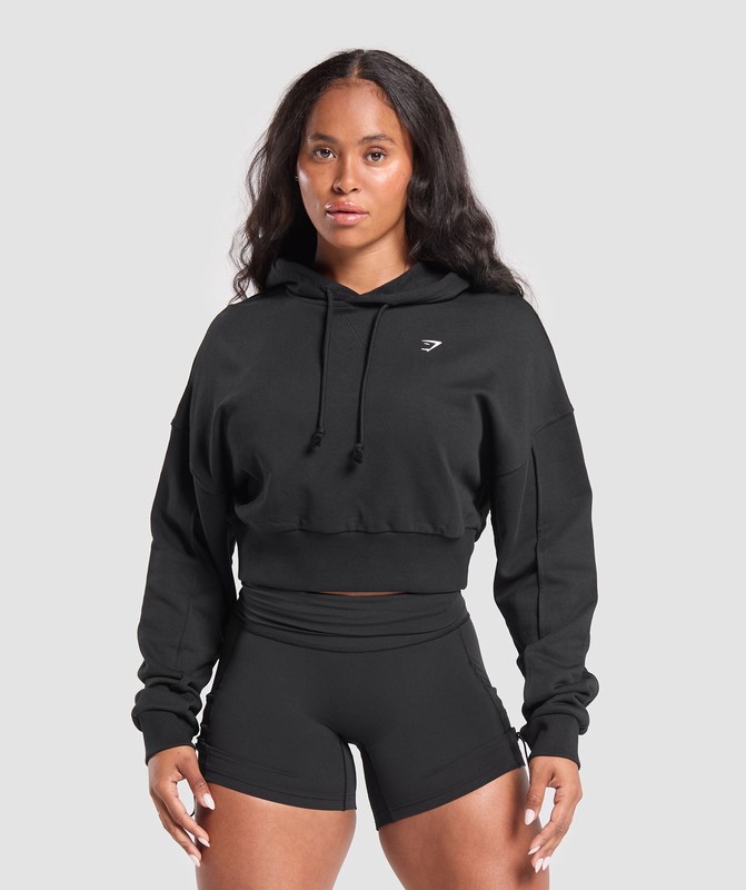 Gymshark Adapt Camo Graphic Hoodie Hoodie Dames Zwart | DVUQ07923