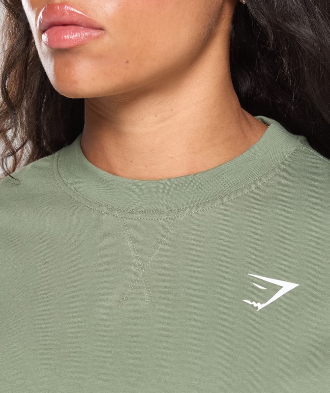 Gymshark Adapt Camo Graphic Oversized Top Top Dames Groen | KQYB32740
