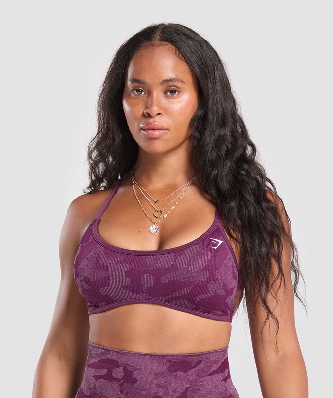 Gymshark Adapt Camo Minimal Bra Sport BH Dames Paars Paars | ASML40971