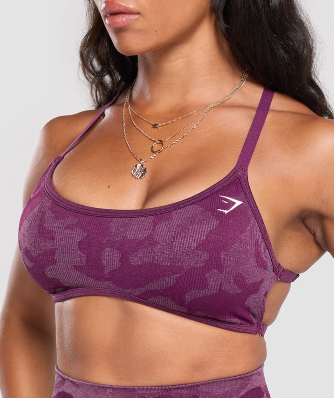 Gymshark Adapt Camo Minimal Bra Sport BH Dames Paars Paars | ASML40971