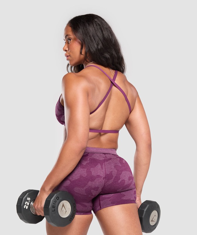 Gymshark Adapt Camo Minimal Bra Sport BH Dames Paars Paars | ASML40971