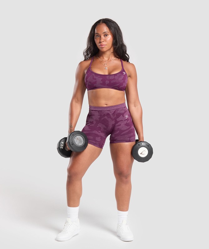 Gymshark Adapt Camo Minimal Bra Sport BH Dames Paars Paars | ASML40971