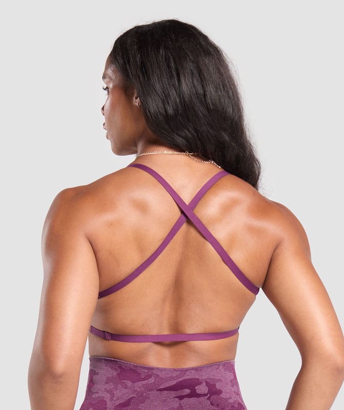 Gymshark Adapt Camo Minimal Bra Sport BH Dames Paars Paars | ASML40971
