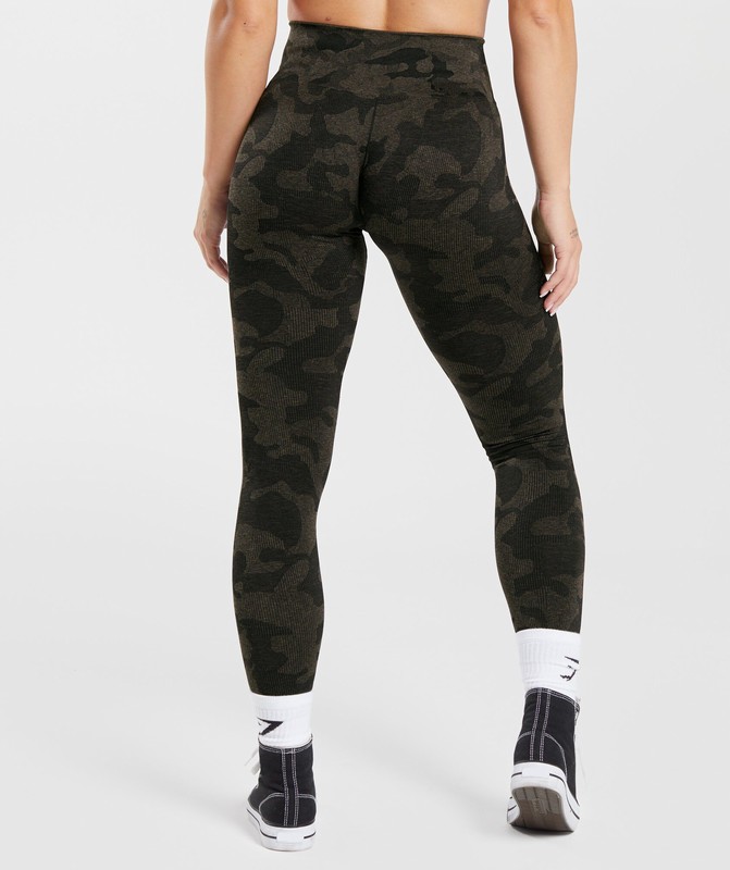 Gymshark Adapt Camo Seamless Leggings Leggings Dames Zwart Camo Bruin | WDZK86743
