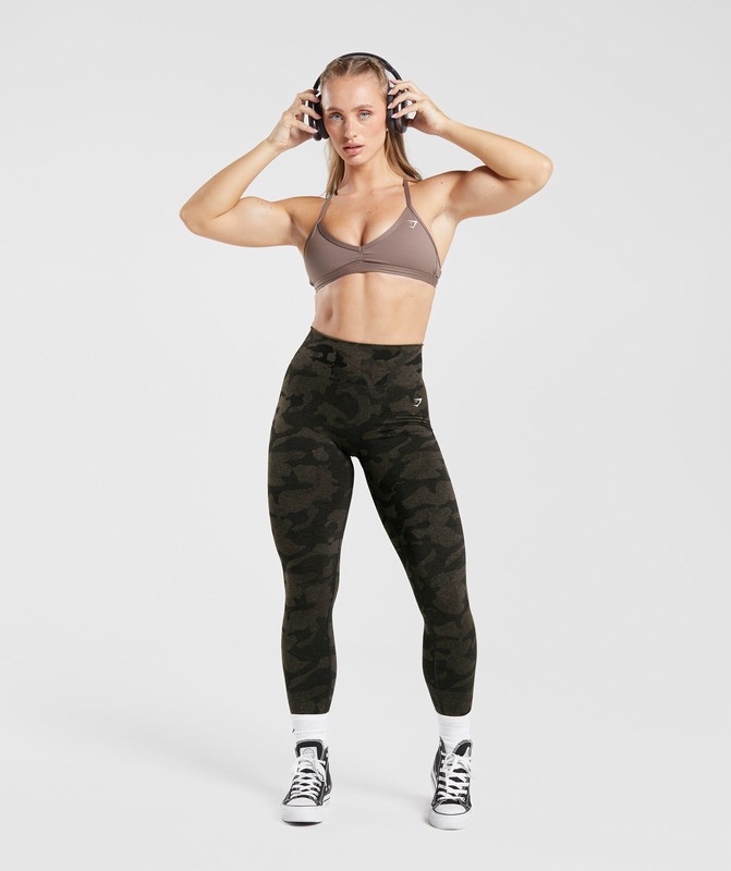 Gymshark Adapt Camo Seamless Leggings Leggings Dames Zwart Camo Bruin | WDZK86743