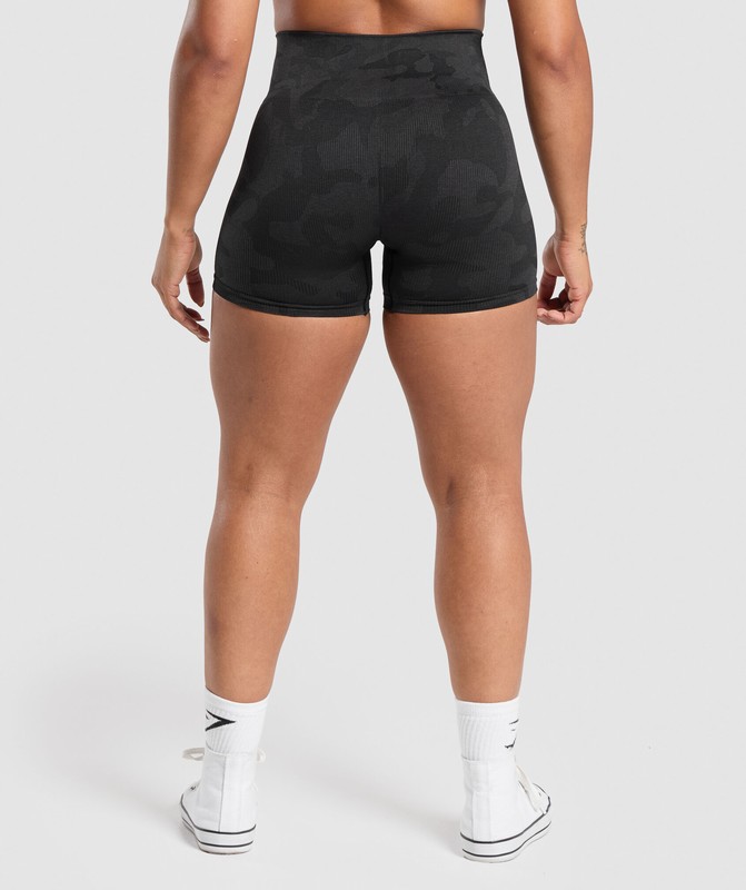 Gymshark Adapt Camo Seamless Shorts Korte Broek Dames Zwart Grijs | KBIC47682