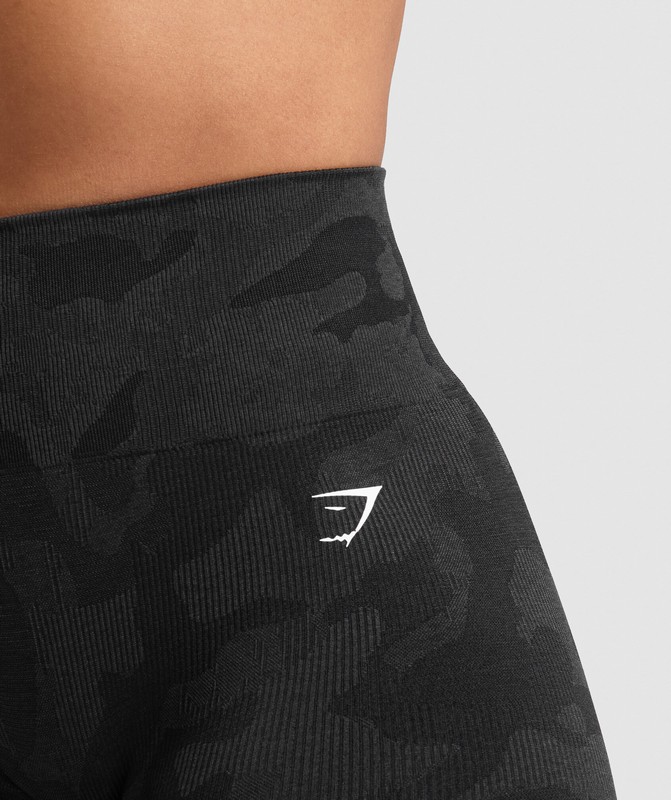 Gymshark Adapt Camo Seamless Shorts Korte Broek Dames Zwart Grijs | KBIC47682