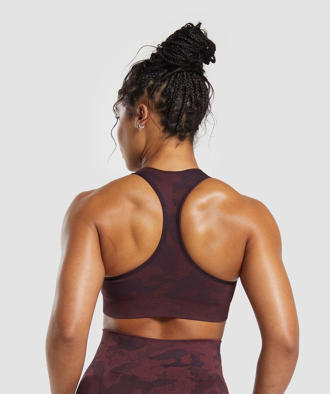 Gymshark Adapt Camo Seamless Sports Bra Sport BH Dames Bruin Bordeaux Bruin | EUSC49835