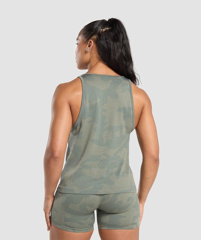 Gymshark Adapt Camo Seamless Tank Tanktop Dames Groen Groen | TAXS75906