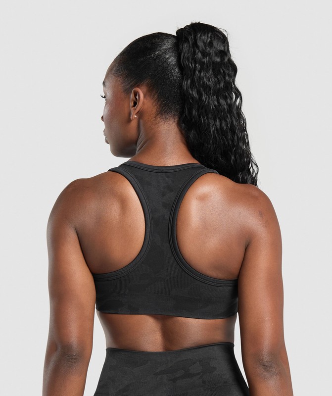 Gymshark Adapt Camo Sports Bra Sport BH Dames Zwart Grijs | LORQ82965