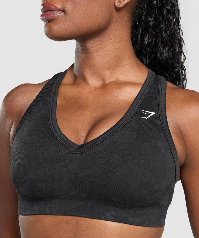 Gymshark Adapt Camo Sports Bra Sport BH Dames Zwart Grijs | LORQ82965