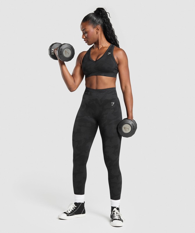 Gymshark Adapt Camo Sports Bra Sport BH Dames Zwart Grijs | LORQ82965