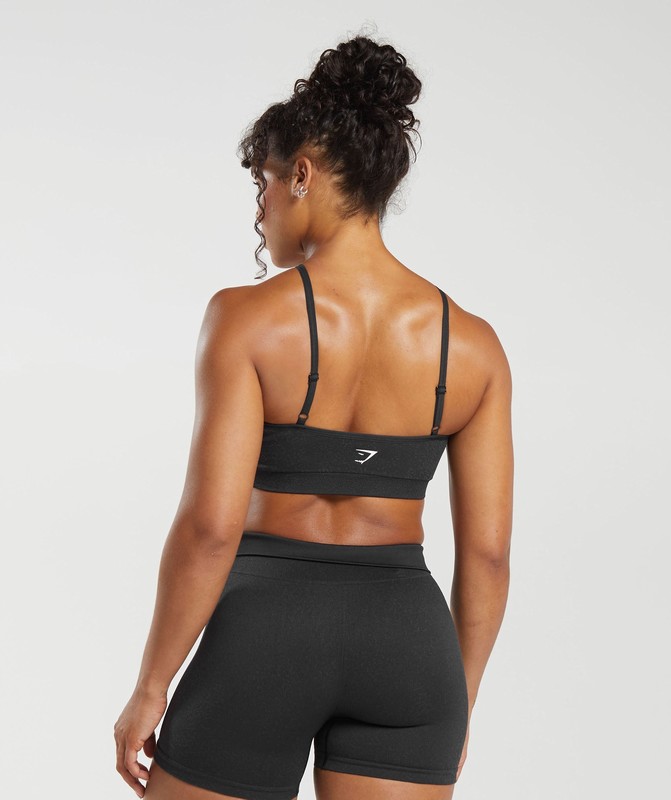 Gymshark Adapt Fleck Seamless Halterneck Bralette Bralettes Dames Zwart Grijs | BAFU68735