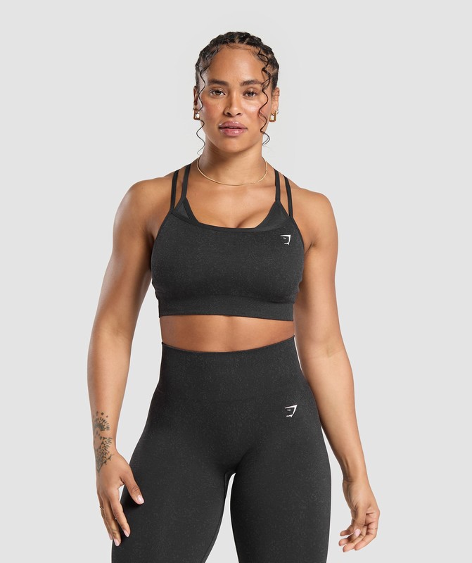Gymshark Adapt Fleck Seamless Sports Bra Sport BH Dames Zwart | WNCU41395