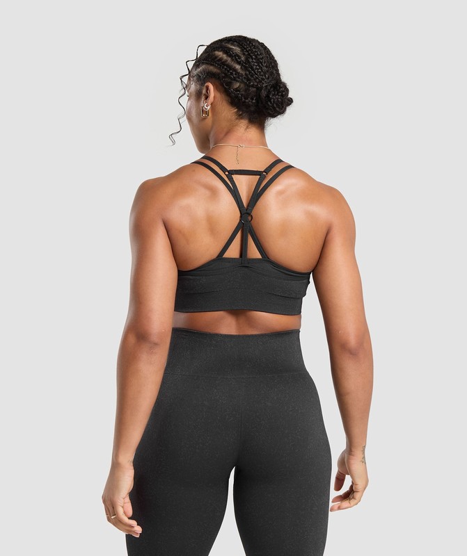 Gymshark Adapt Fleck Seamless Sports Bra Sport BH Dames Zwart | WNCU41395