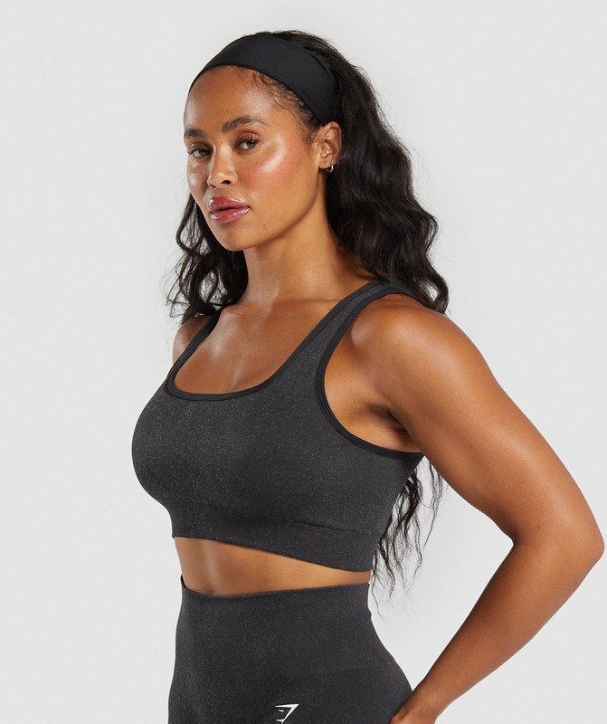Gymshark Adapt Fleck Sports Bra Sport BH Dames Zwart Grijs | TVDG60924