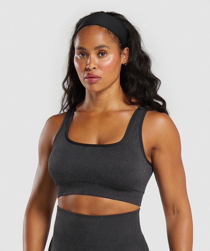 Gymshark Adapt Fleck Sports Bra Sport BH Dames Zwart Grijs | TVDG60924