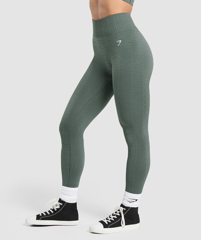 Gymshark Adapt Monogram Seamless Legging Leggings Dames Slate Teal / Cargo Teal | MYGT74138