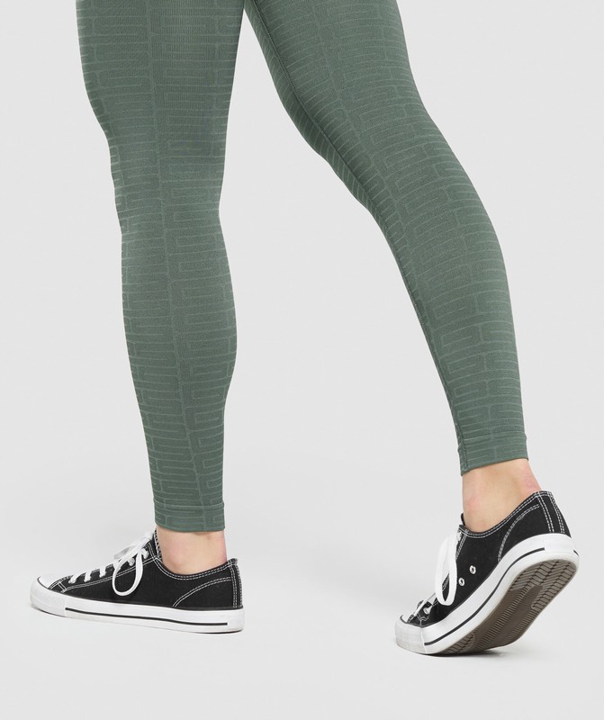 Gymshark Adapt Monogram Seamless Legging Leggings Dames Slate Teal / Cargo Teal | MYGT74138