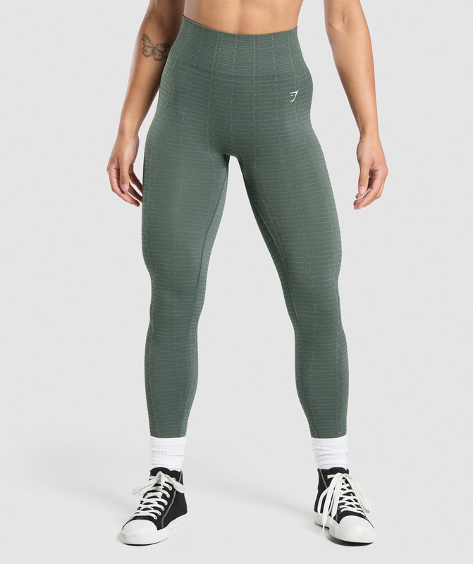 Gymshark Adapt Monogram Seamless Legging Leggings Dames Slate Teal / Cargo Teal | MYGT74138