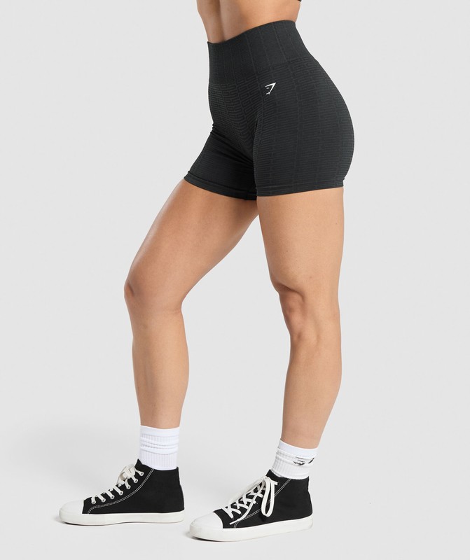 Gymshark Adapt Monogram Seamless Short Korte Broek Dames Zwart Grijs | FBPN53160