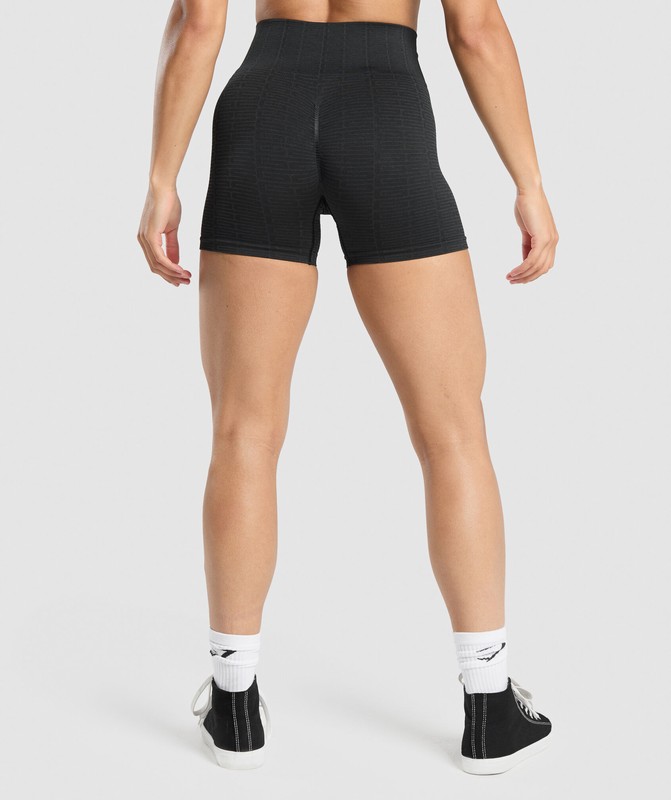 Gymshark Adapt Monogram Seamless Short Korte Broek Dames Zwart Grijs | FBPN53160