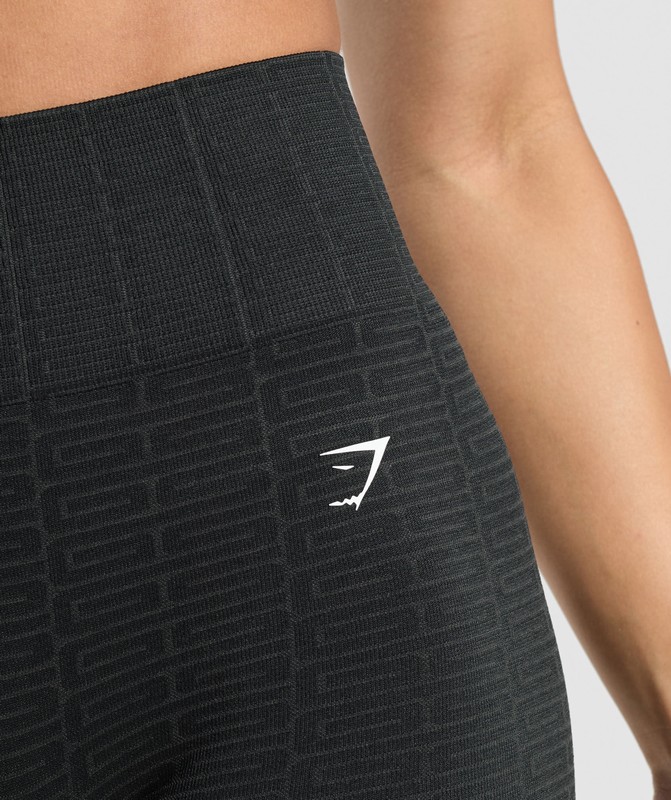 Gymshark Adapt Monogram Seamless Short Korte Broek Dames Zwart Grijs | FBPN53160