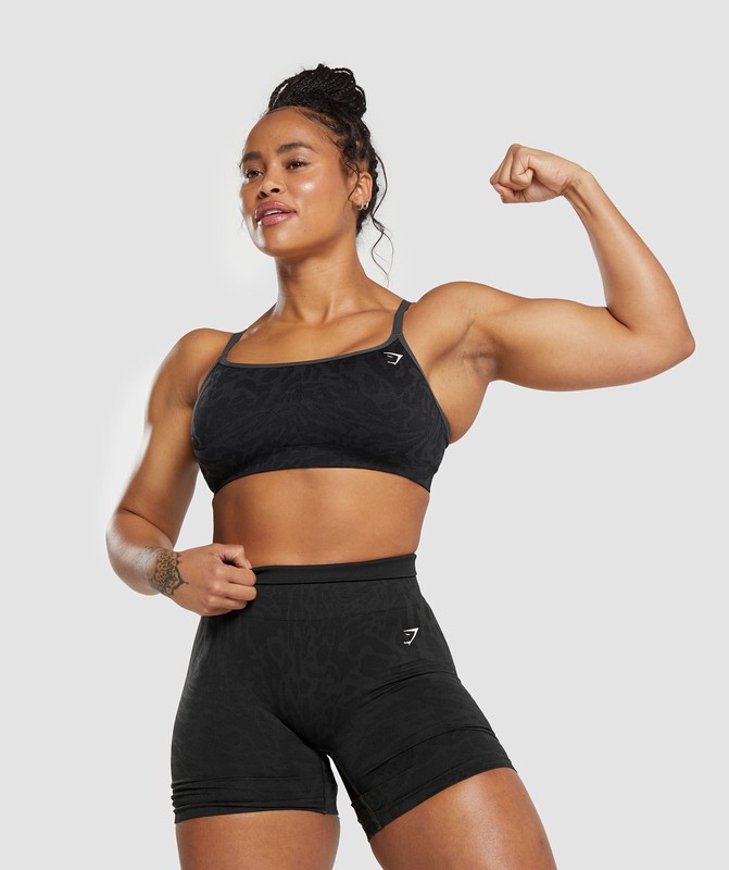 Gymshark Adapt Safari Seamless Sports Bra Sport BH Dames Zwart Grijs | ADJZ76439