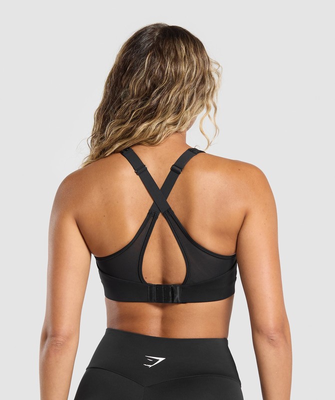 Gymshark Alpha High Support Sports Bra Sport BH Dames Zwart | LJMN01269