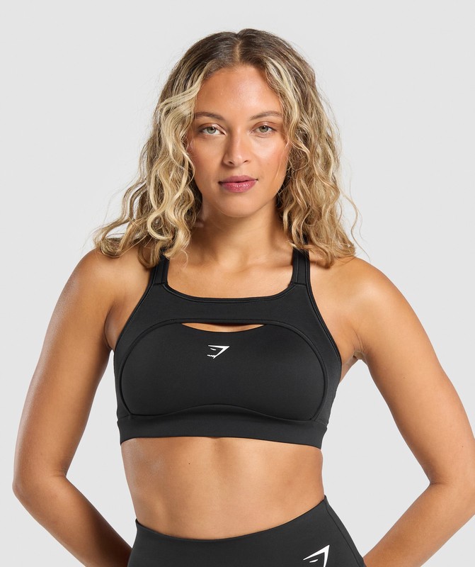 Gymshark Alpha High Support Sports Bra Sport BH Dames Zwart | LJMN01269