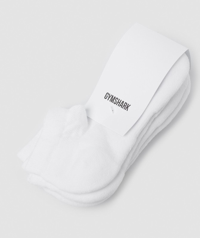 Gymshark Ankle Socks 3pk Sokken Dames Wit | NBLY76182
