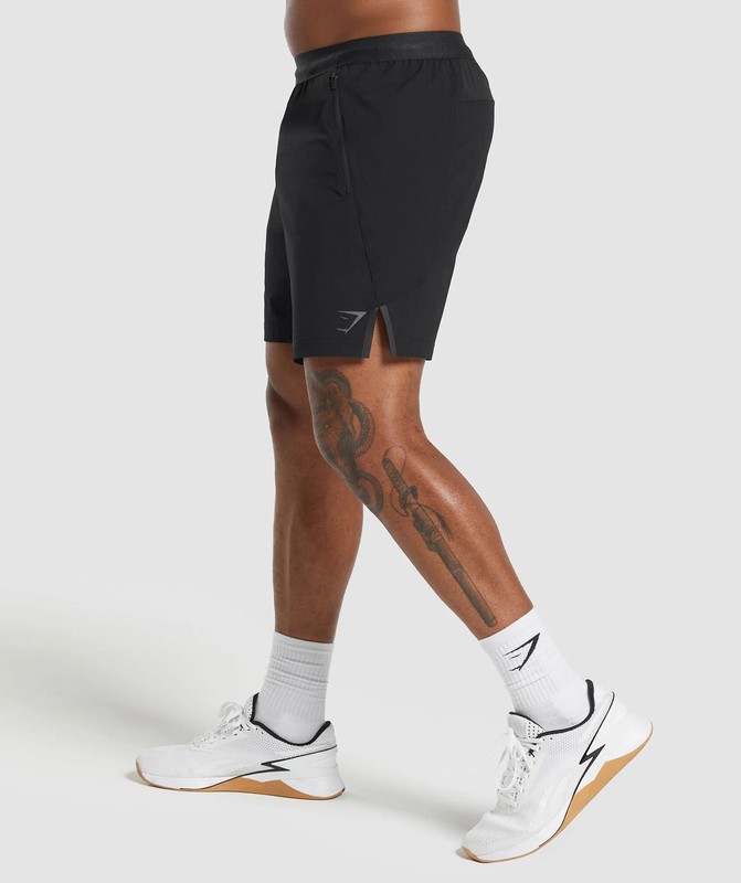 Gymshark Apex 7" Hybrid Shorts Korte Broek Heren Zwart | BWRN68095