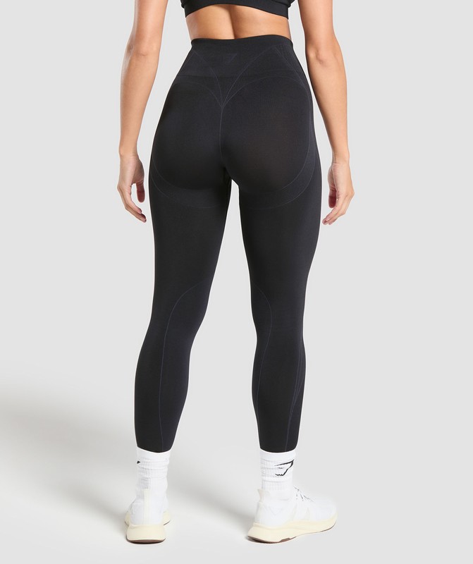 Gymshark Apex Contrast Leggings Leggings Dames Zwart Grijs | HZFS92145