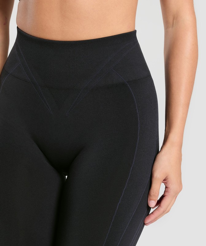 Gymshark Apex Contrast Leggings Leggings Dames Zwart Grijs | HZFS92145