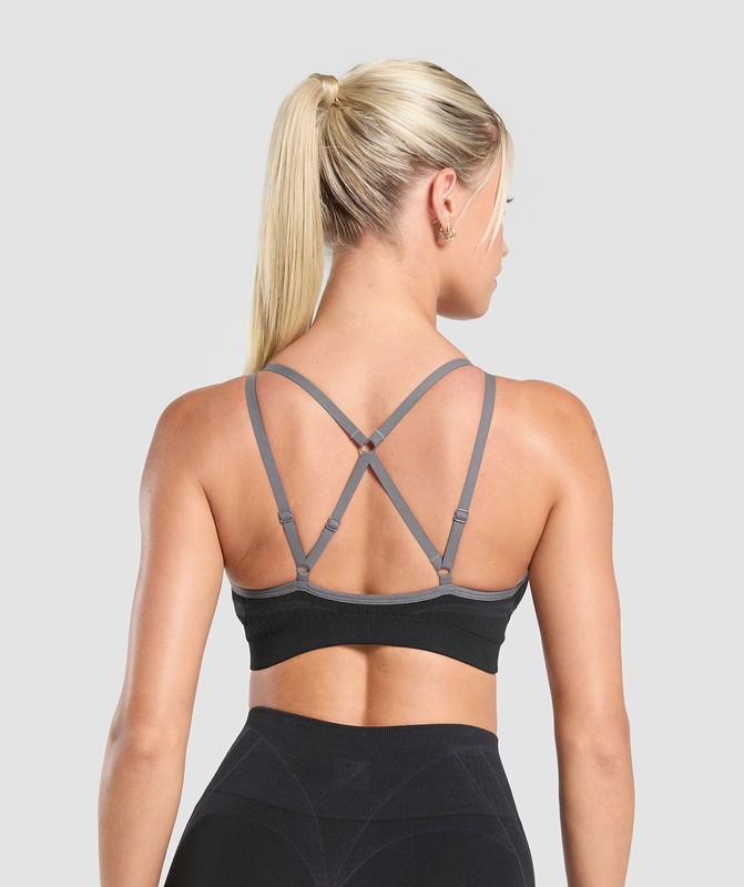 Gymshark Apex Contrast Sports Bra Sport BH Dames Zwart Grijs | XJWM65710