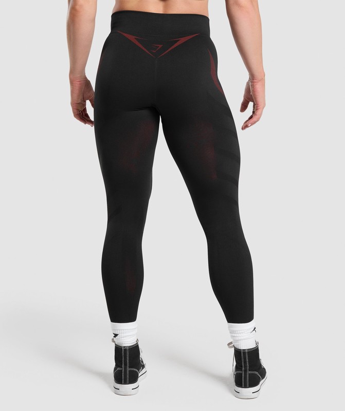 Gymshark Apex Lift Seamless Leggings Leggings Dames Zwart Rood | MBWU93724