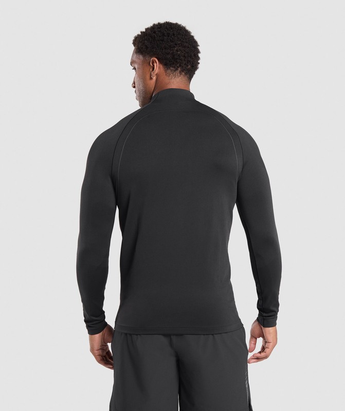 Gymshark Apex Seamless 1/4 Zip Pullover Heren Zwart Donkergrijs | GEIT31708