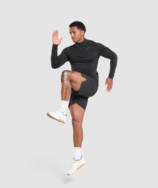Gymshark Apex Seamless 1/4 Zip Pullover Heren Zwart Donkergrijs | GEIT31708