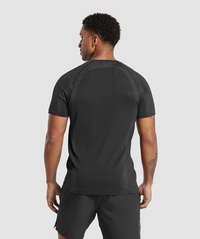Gymshark Apex Seamless T-Shirt T-Shirt Heren Zwart Donkergrijs | TEZU61849