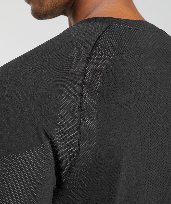 Gymshark Apex Seamless T-Shirt T-Shirt Heren Zwart Donkergrijs | TEZU61849