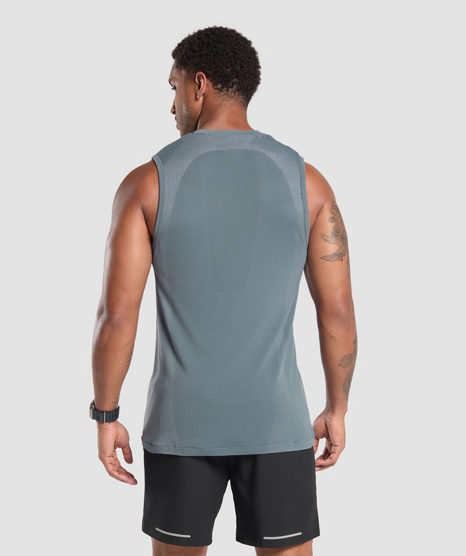 Gymshark Apex Seamless Tank Tanktop Heren Blauw Blauw | PSYZ60389