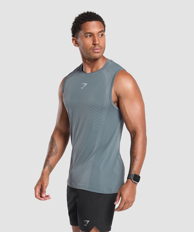 Gymshark Apex Seamless Tank Tanktop Heren Blauw Blauw | PSYZ60389
