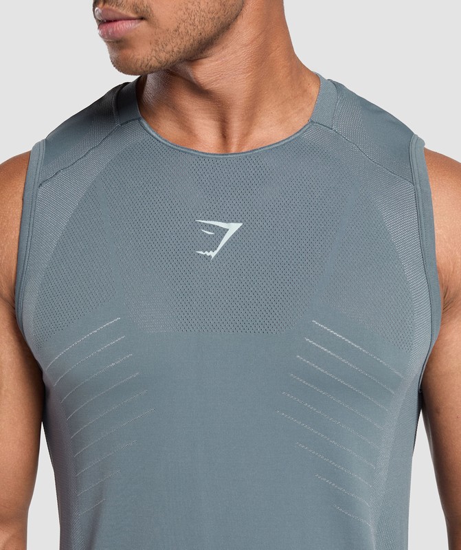 Gymshark Apex Seamless Tank Tanktop Heren Blauw Blauw | PSYZ60389