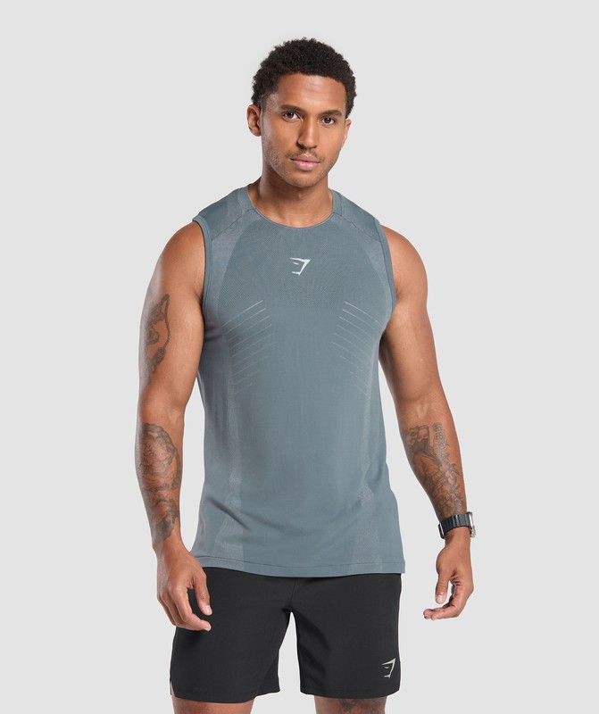 Gymshark Apex Seamless Tank Tanktop Heren Blauw Blauw | PSYZ60389