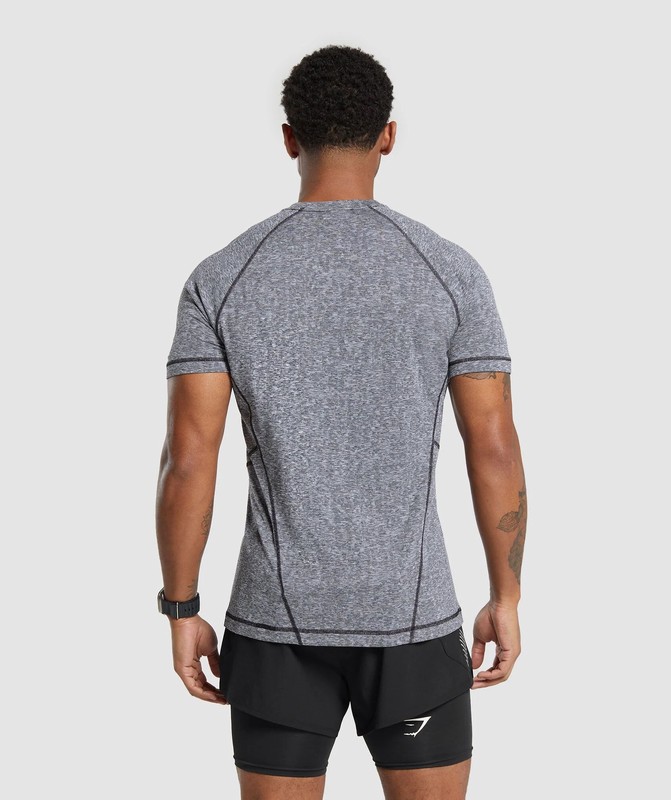 Gymshark Apex T-Shirt T-Shirt Heren Zwart Lichtgrijs | QXTA60715