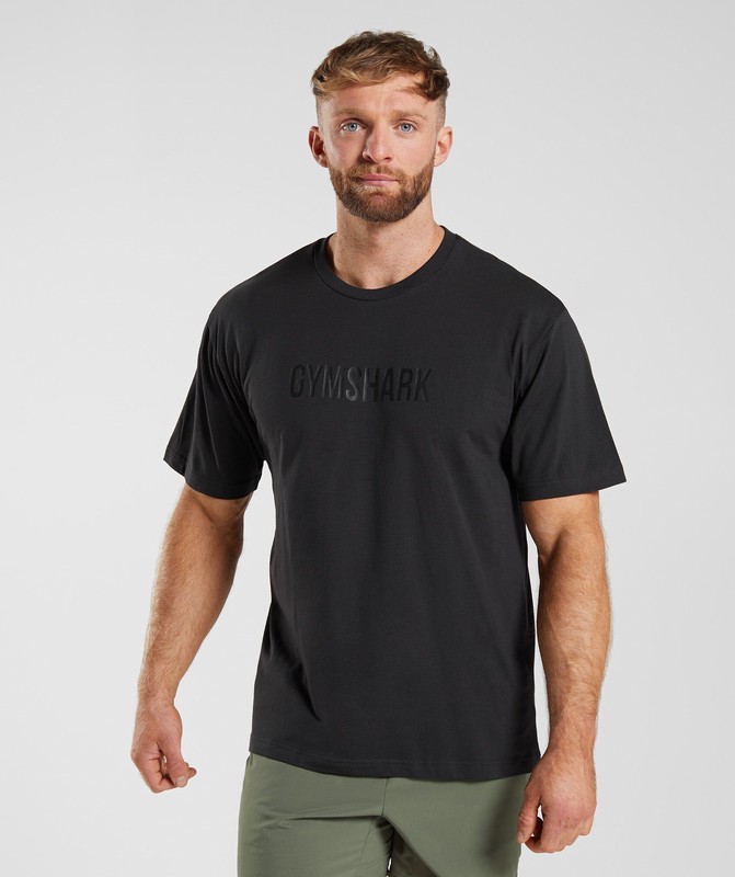 Gymshark Apollo Oversized T-Shirt T-Shirt Heren Zwart | OCBR86952