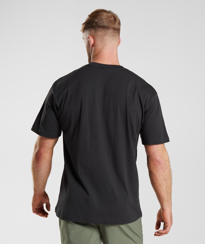 Gymshark Apollo Oversized T-Shirt T-Shirt Heren Zwart | OCBR86952