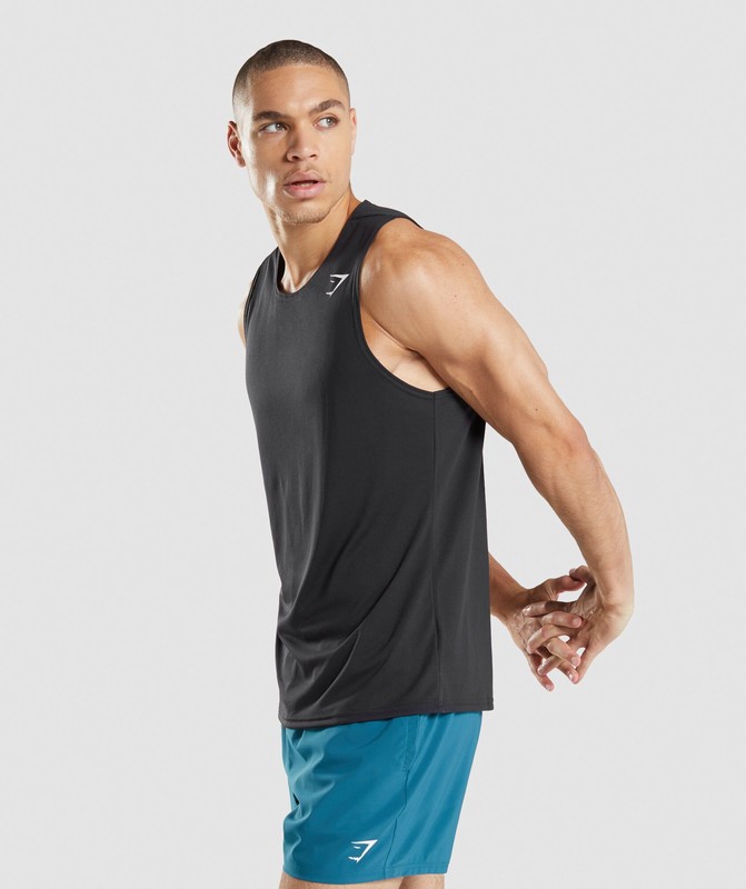 Gymshark Arrival Tank Tanktop Heren Zwart | MERO16534